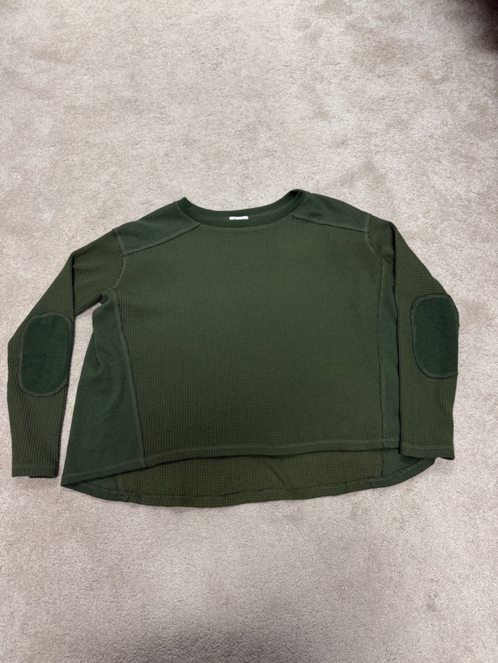 Pink Lily Oversized Olive Green Waffle Knit Top